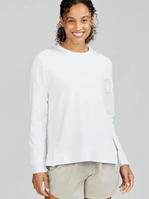 tasc Performance Women's Riverwalk Sweatshirt in White