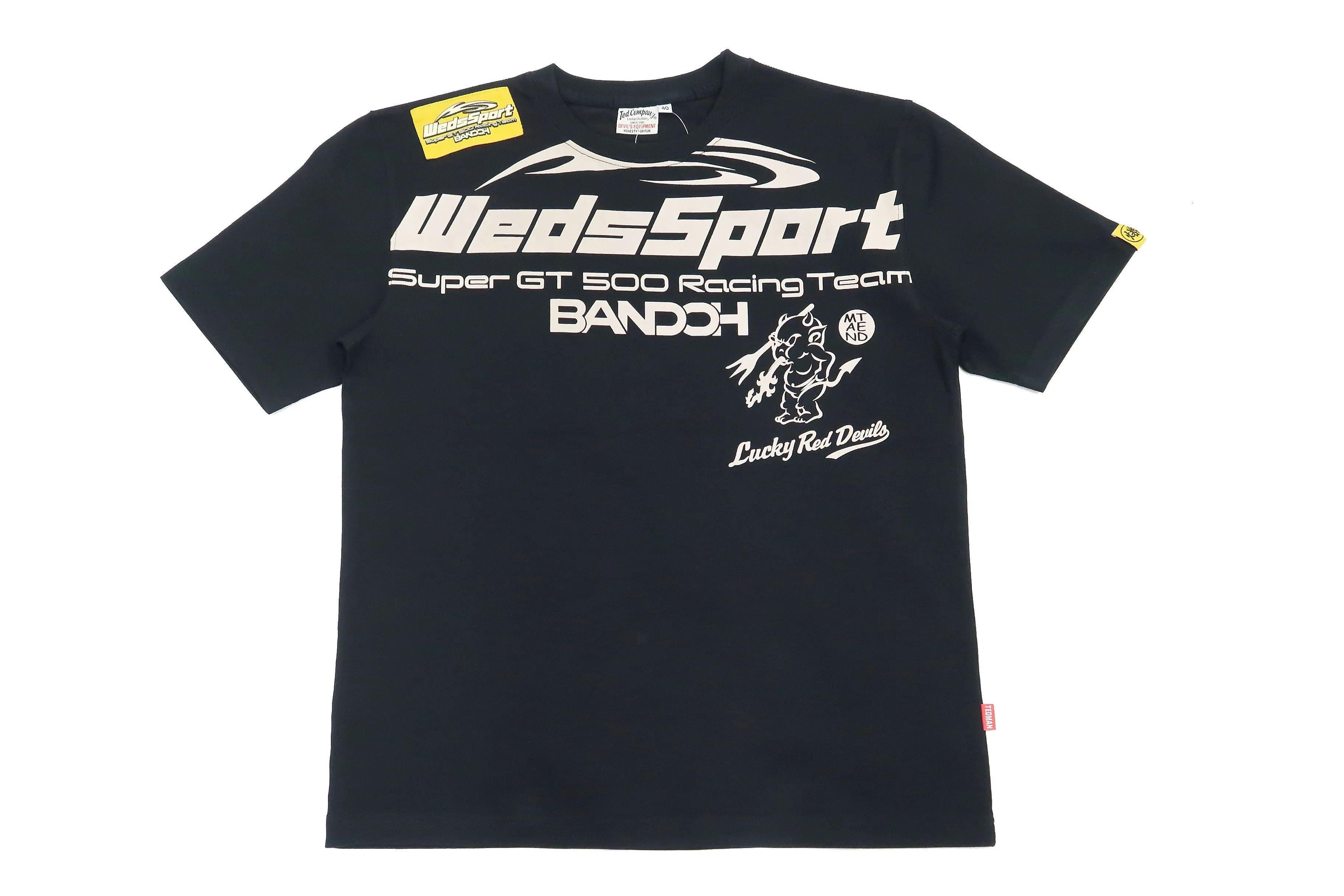 Tedman T-shirt Men's Kaminari WedsSport Lucky Devil Graphic Short Sleeve Tee WSBT-01 Black