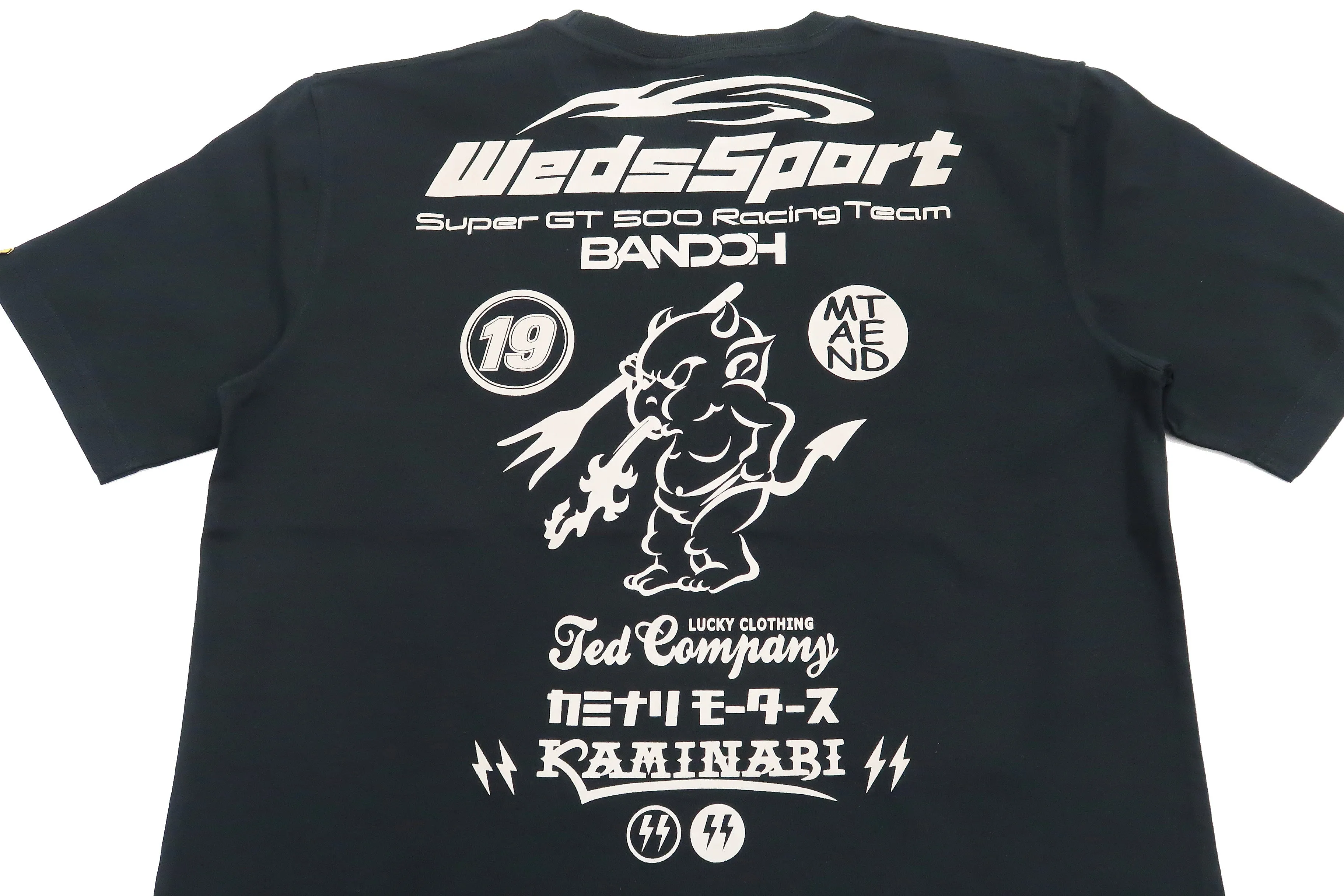 Tedman T-shirt Men's Kaminari WedsSport Lucky Devil Graphic Short Sleeve Tee WSBT-01 Black