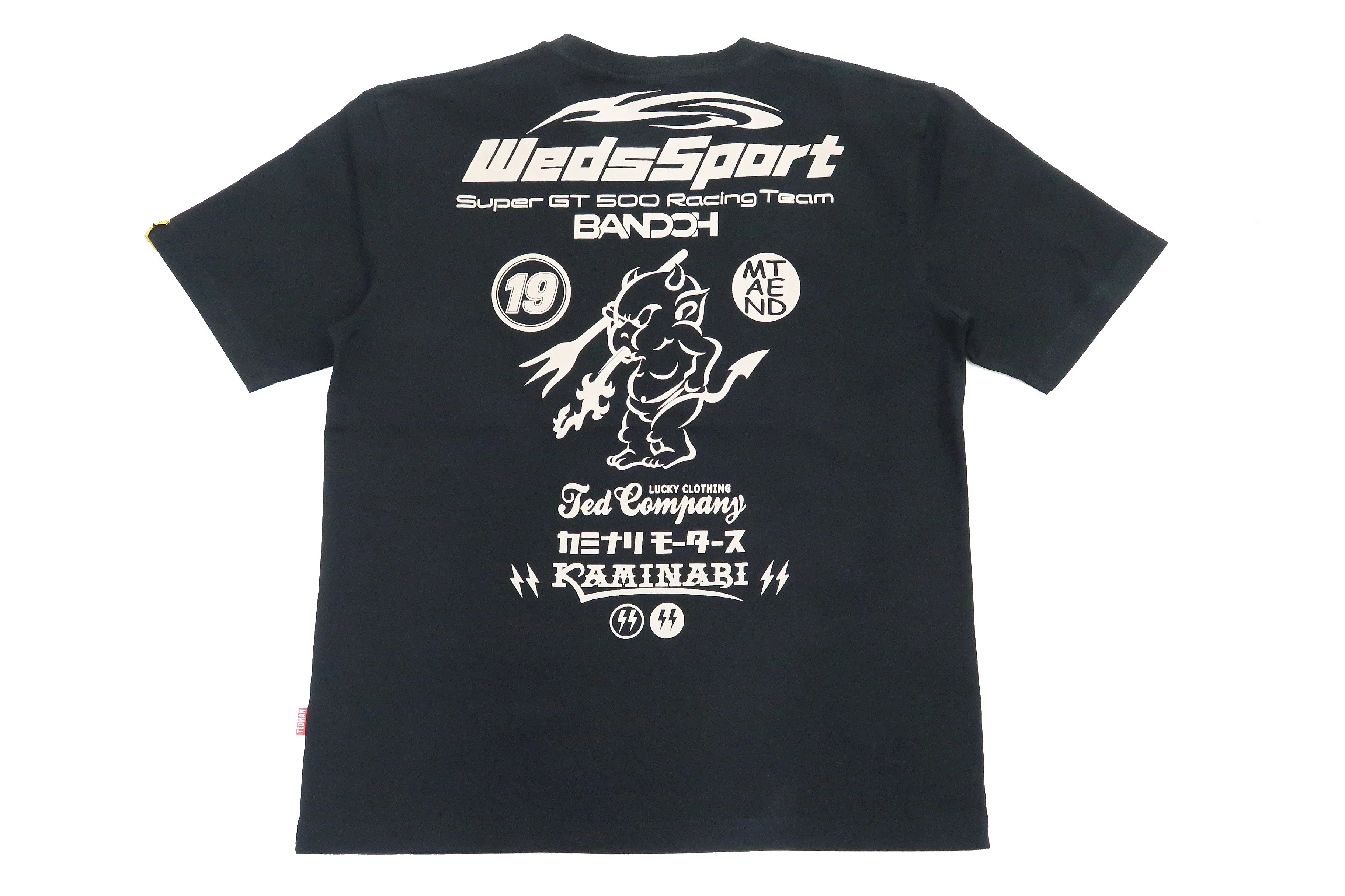 Tedman T-shirt Men's Kaminari WedsSport Lucky Devil Graphic Short Sleeve Tee WSBT-01 Black