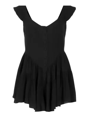 The Elisabeth Romper Dress - Black