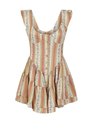 The Elisabeth Romper Dress - Victorian Stripe