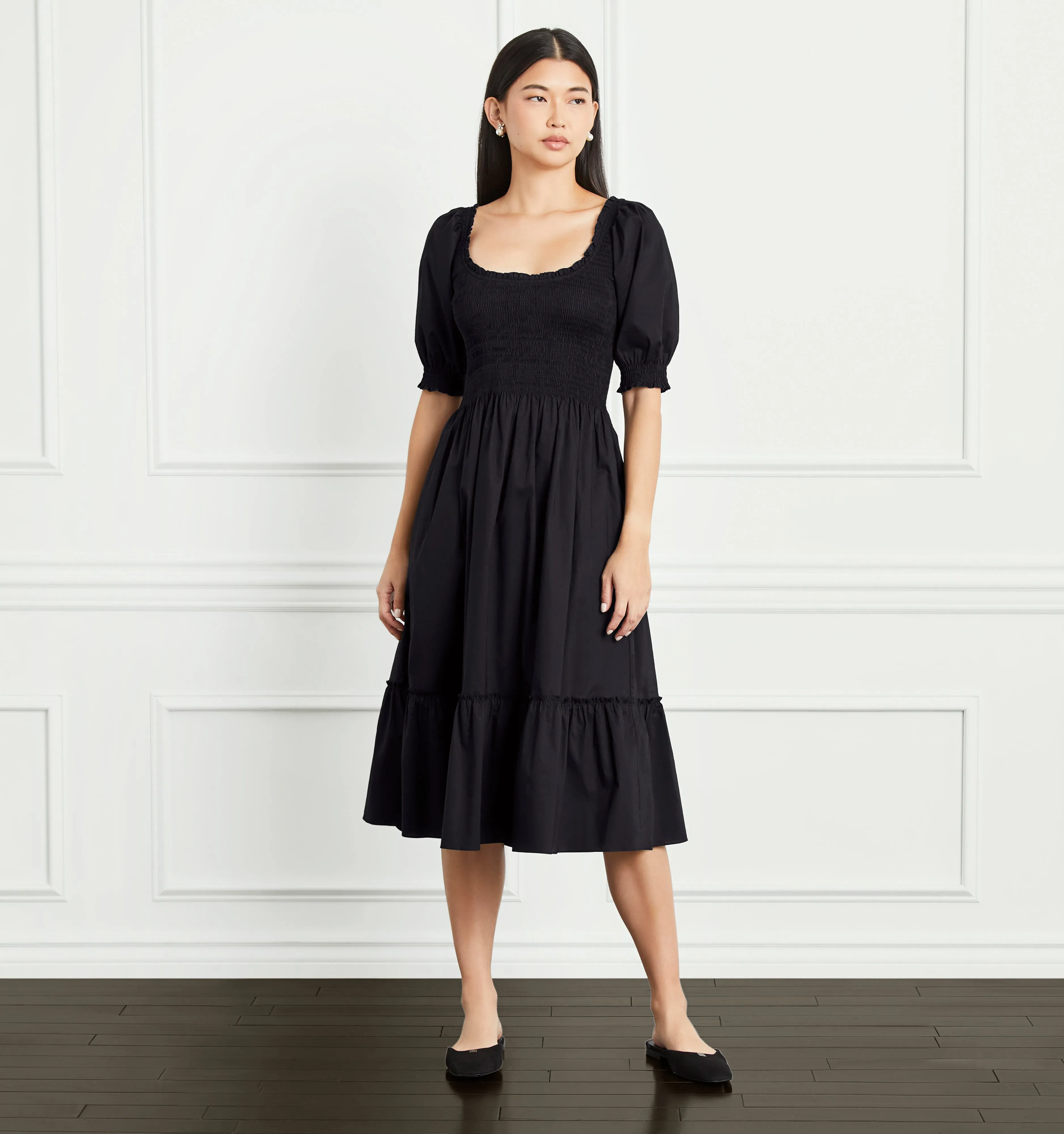 The Louisa Nap Dress - Black Cotton