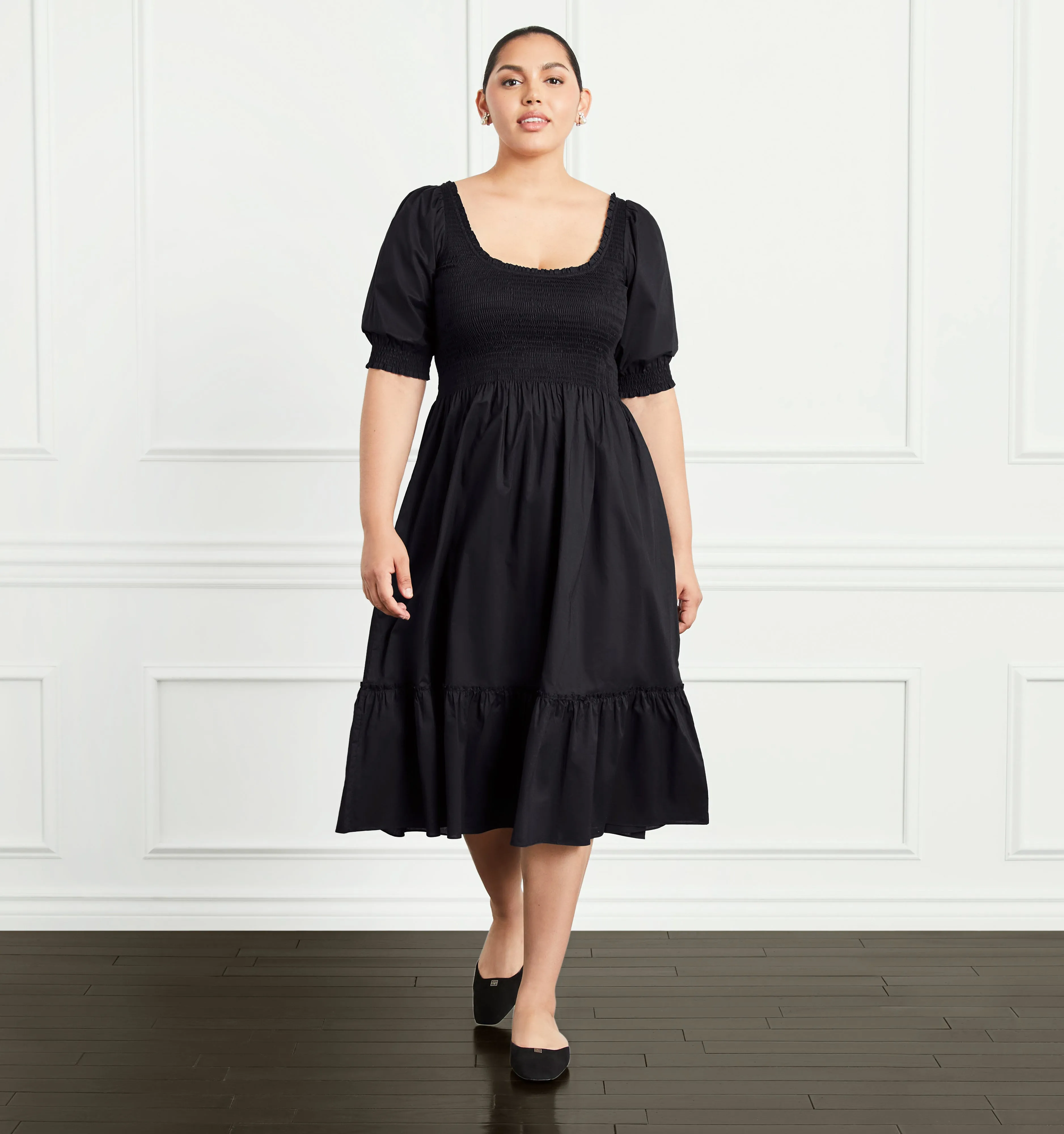 The Louisa Nap Dress - Black Cotton