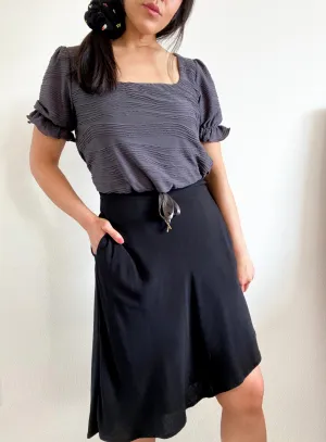 THE TIE WAIST SKIRT ~ BLACK