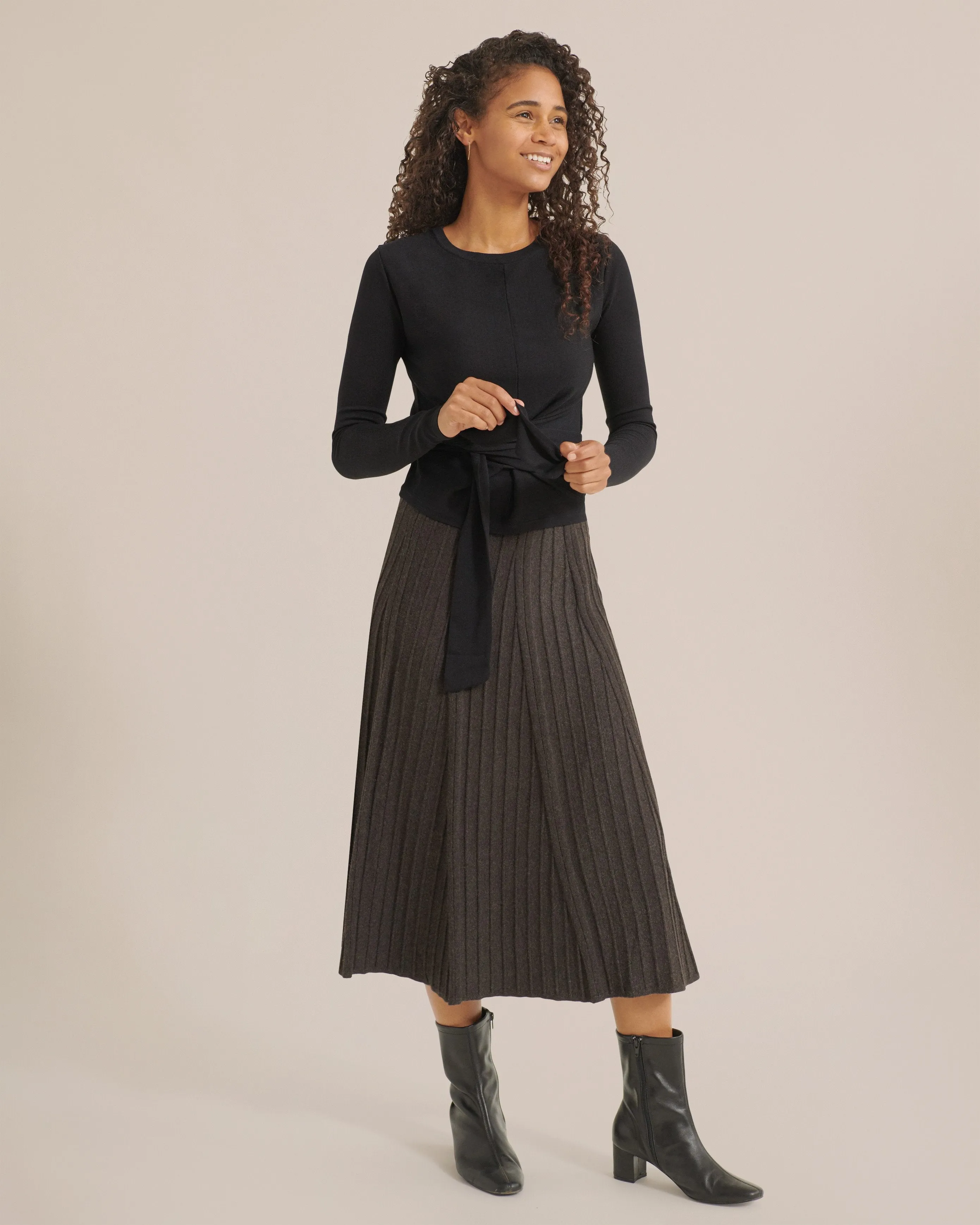 Tilda Pleated Midi Skirt