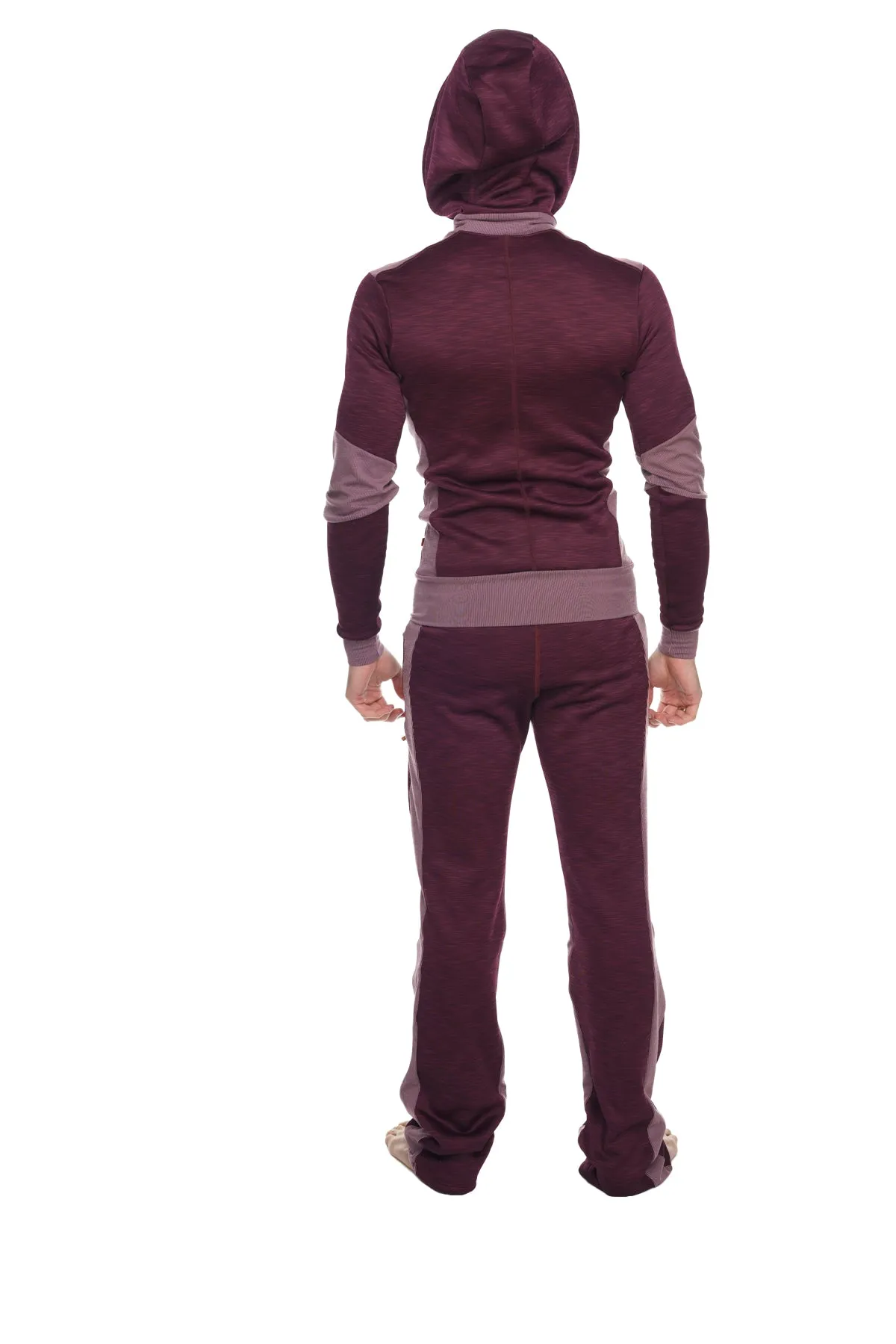 **Winter Collection** HEAVY-Weight LUXURY-Fleece Form-fit Crossover Yoga Track Performance Hoodie (Plum Purple)