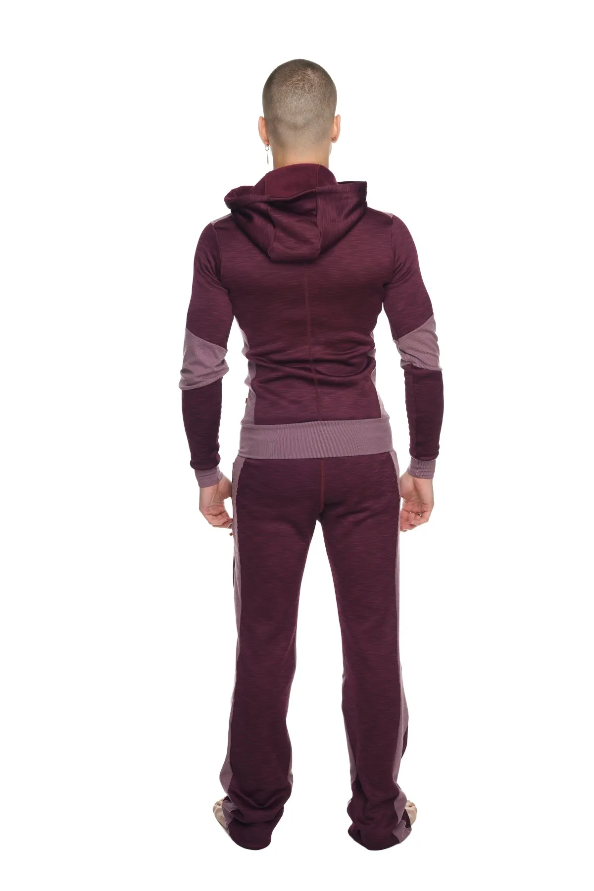 **Winter Collection** HEAVY-Weight LUXURY-Fleece Form-fit Crossover Yoga Track Performance Hoodie (Plum Purple)