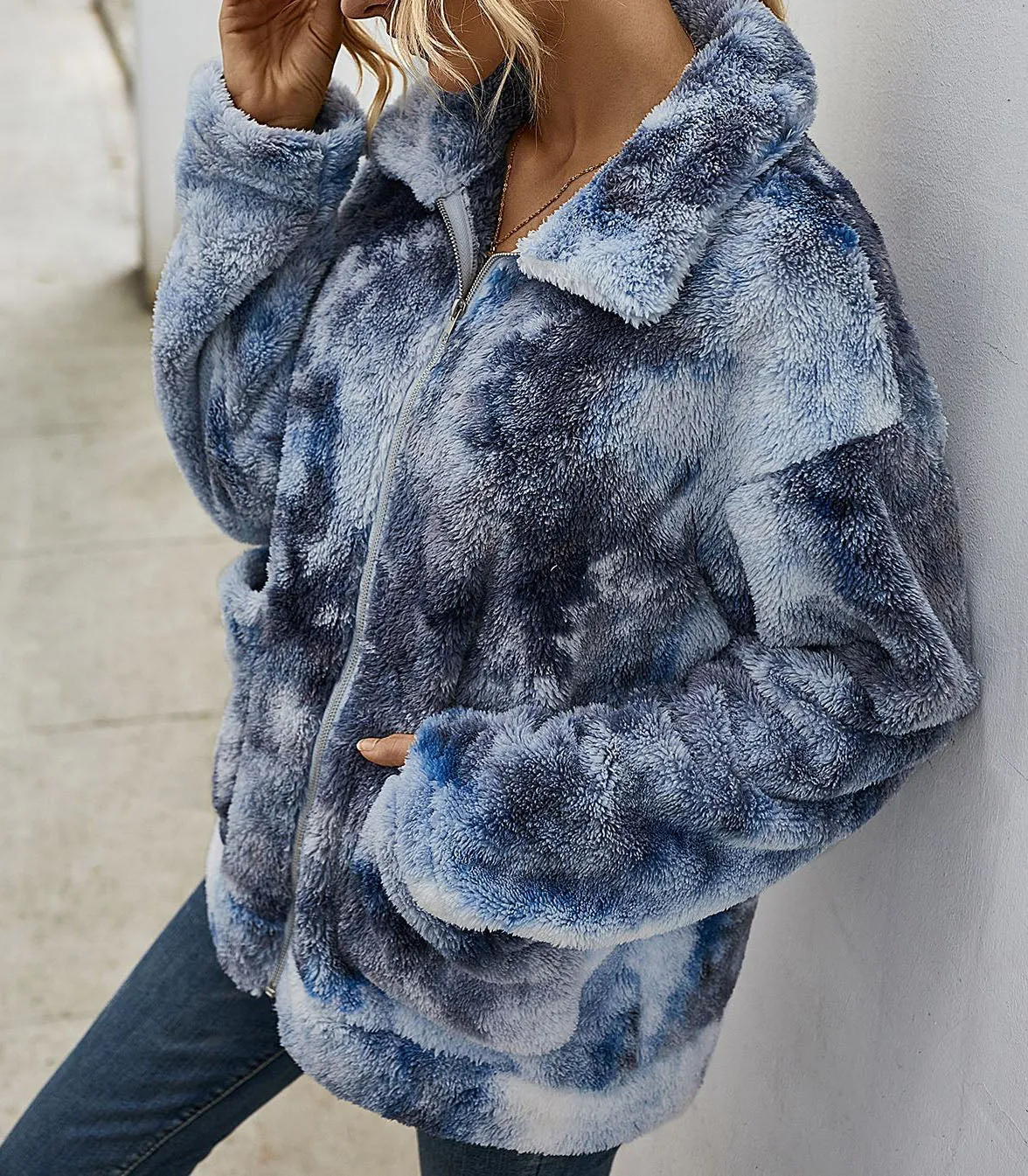 Women's wear 2020 winter tie-dye wool coat