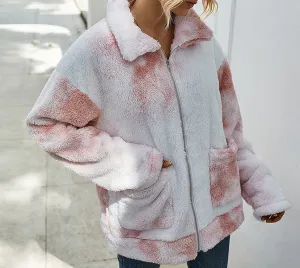 Women's wear 2020 winter tie-dye wool coat