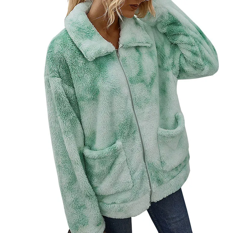 Women's wear 2020 winter tie-dye wool coat